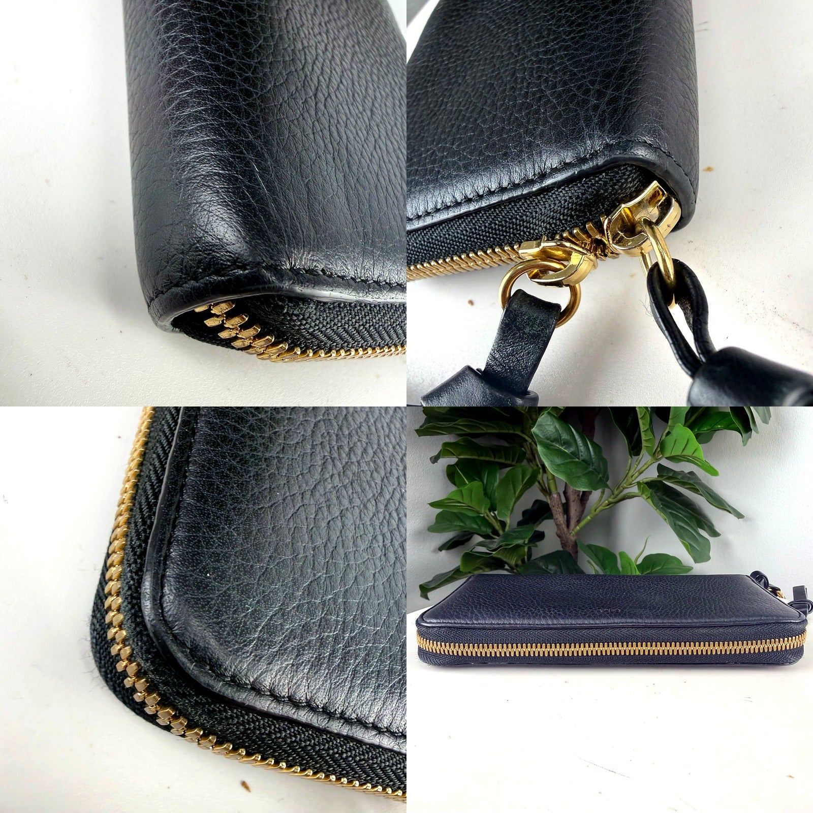 Authentic Chloe Black Pebbled Leather Zip-Around Wallet