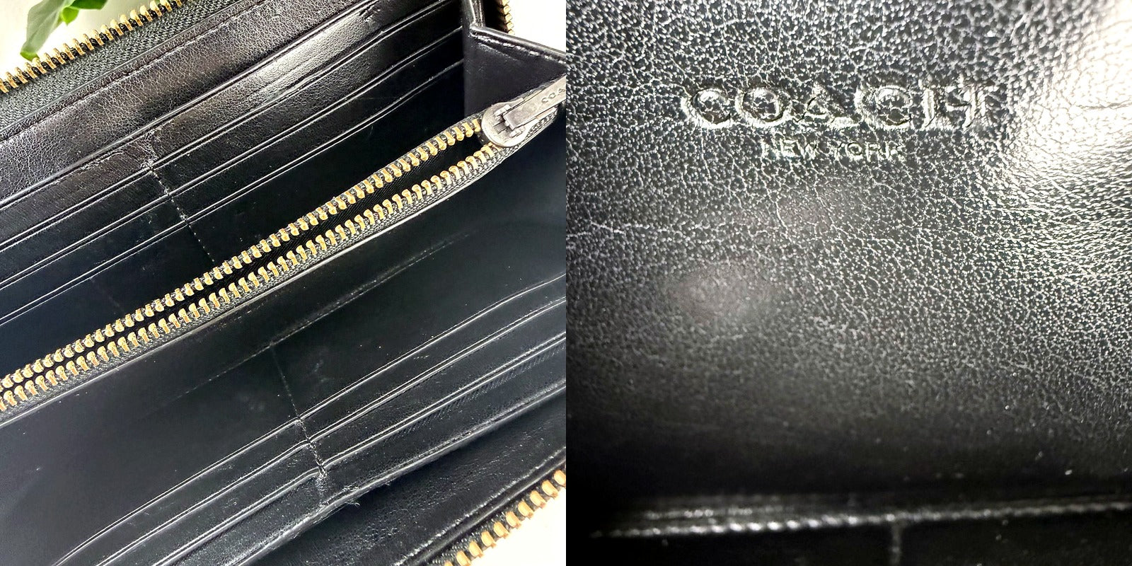 Authentic Coach Signature Canvas Zip-Around Wallet
