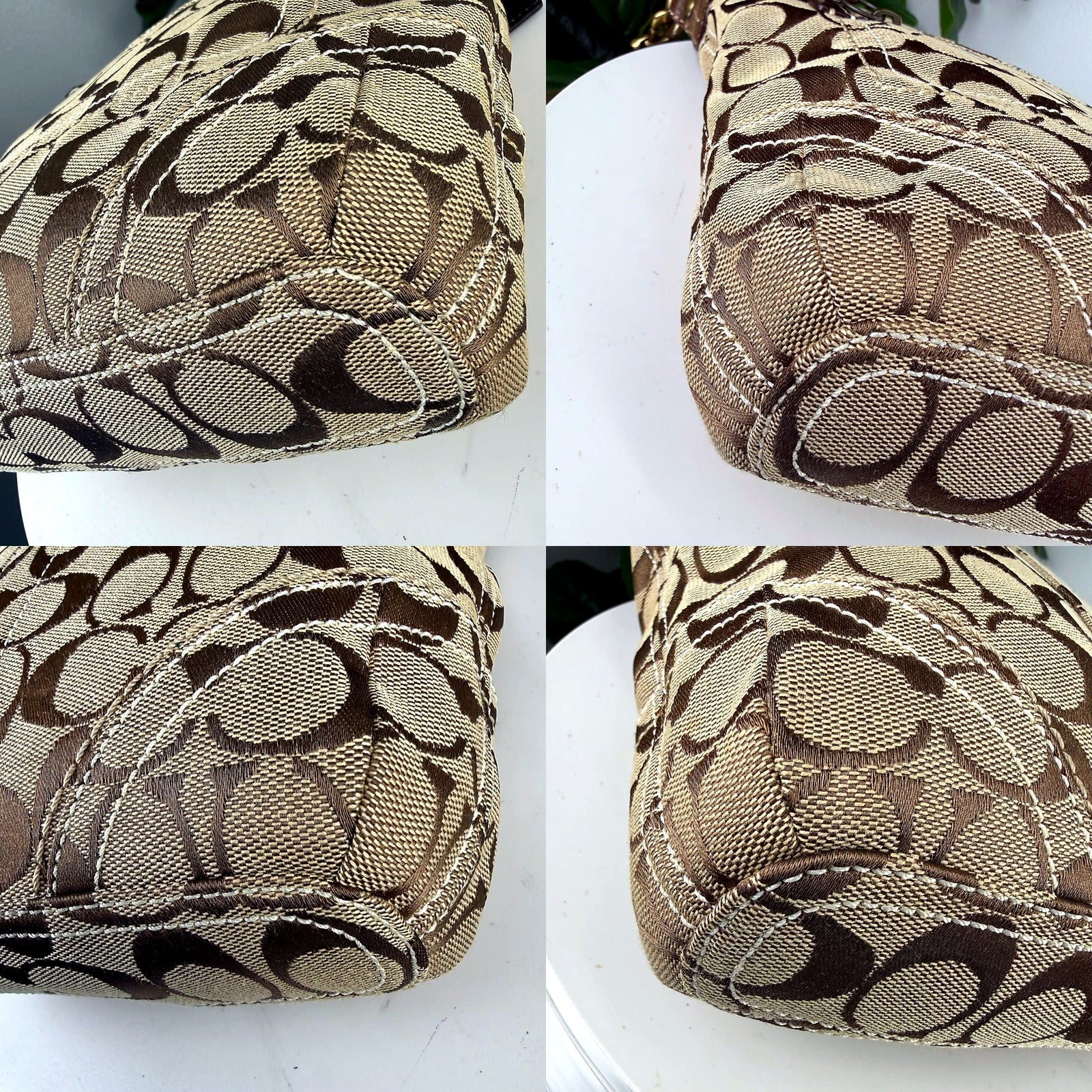 Authentic Coach Signature Jacquard Crossbody Bucket Bag