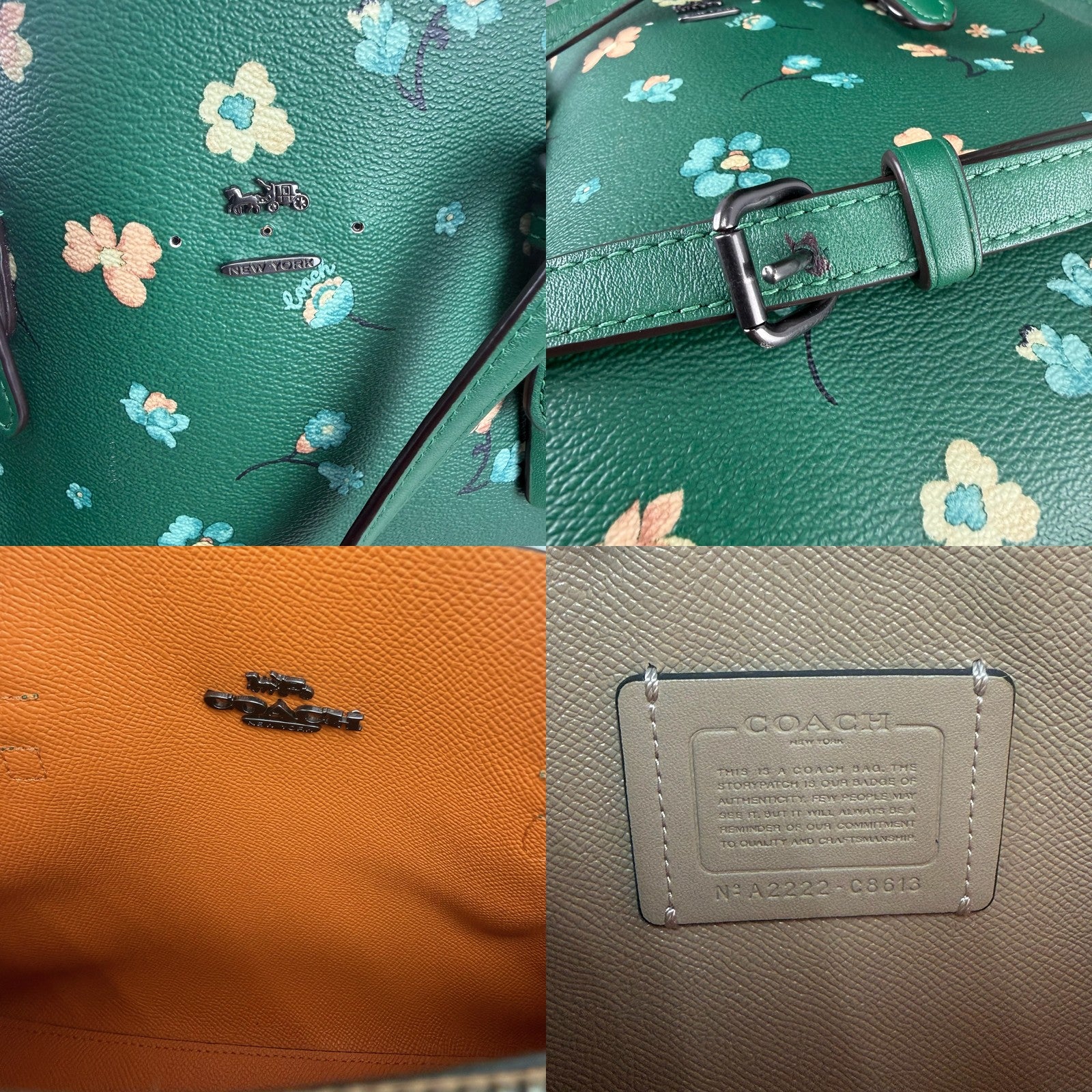 Coach green floral tote - view 6
