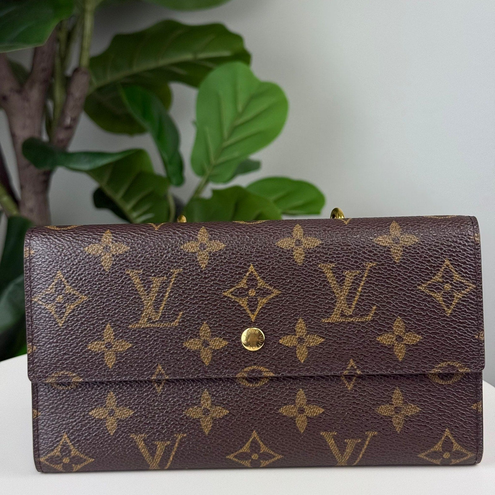 Authentic Louis Vuitton Monogram Pochette Porte Monnaie Credit Wallet