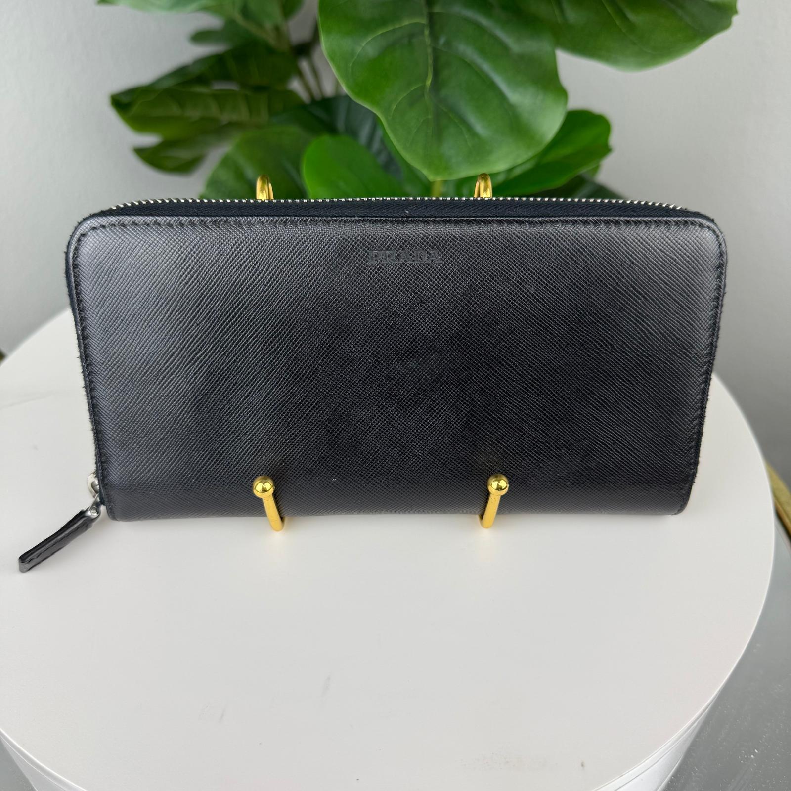 Authentic PRADA Saffiano Leather Black Wallet
