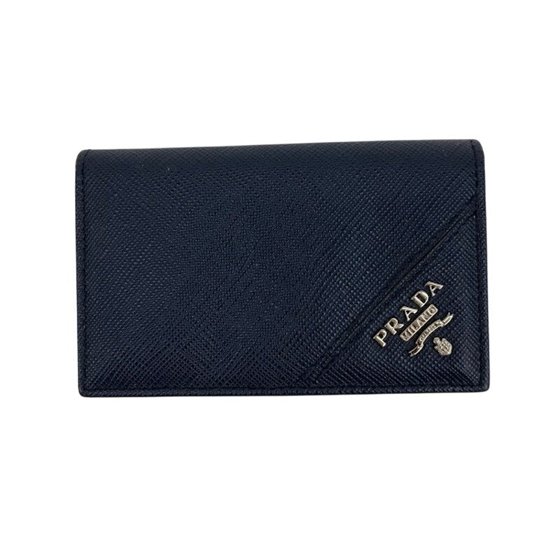 Authentic Prada Card Case Saffiano Leather Navy