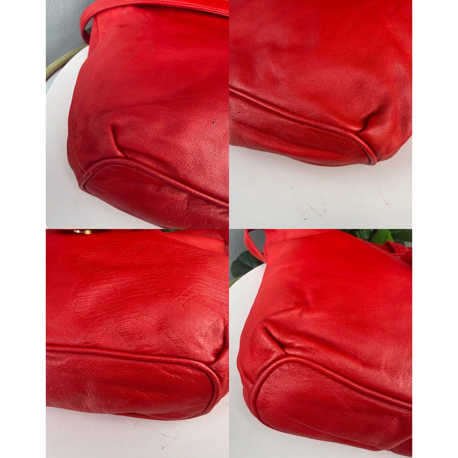 Loewe Madrid Red Leather Shoulder Bag