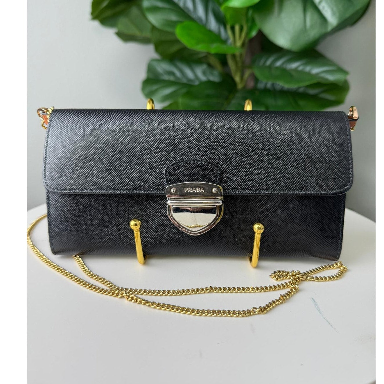 💎Authentic Prada Black Saffiano Leather Crossbody Bag
