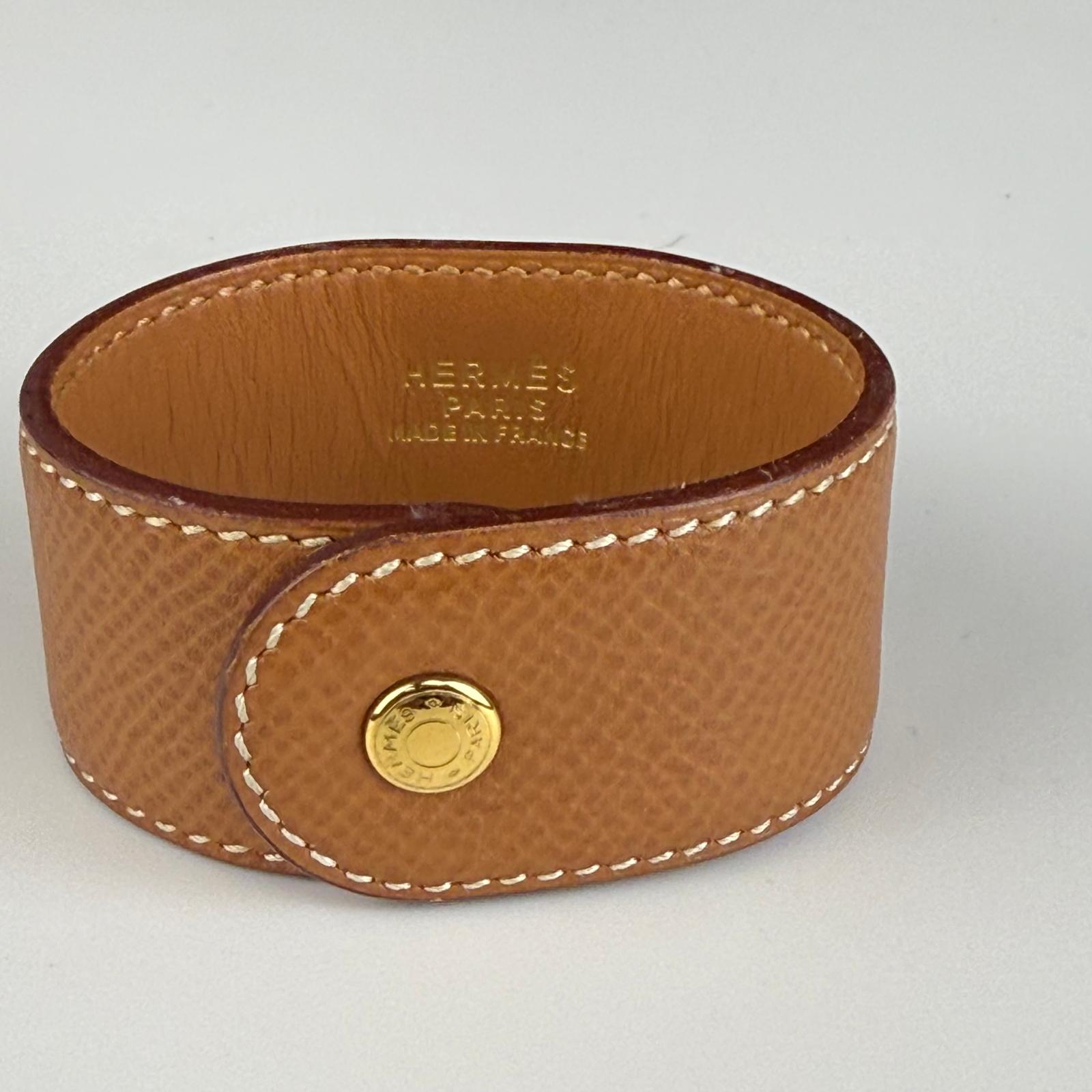Authentic Hermes Medor Cuff Bracelet Brown 5.50"-6"