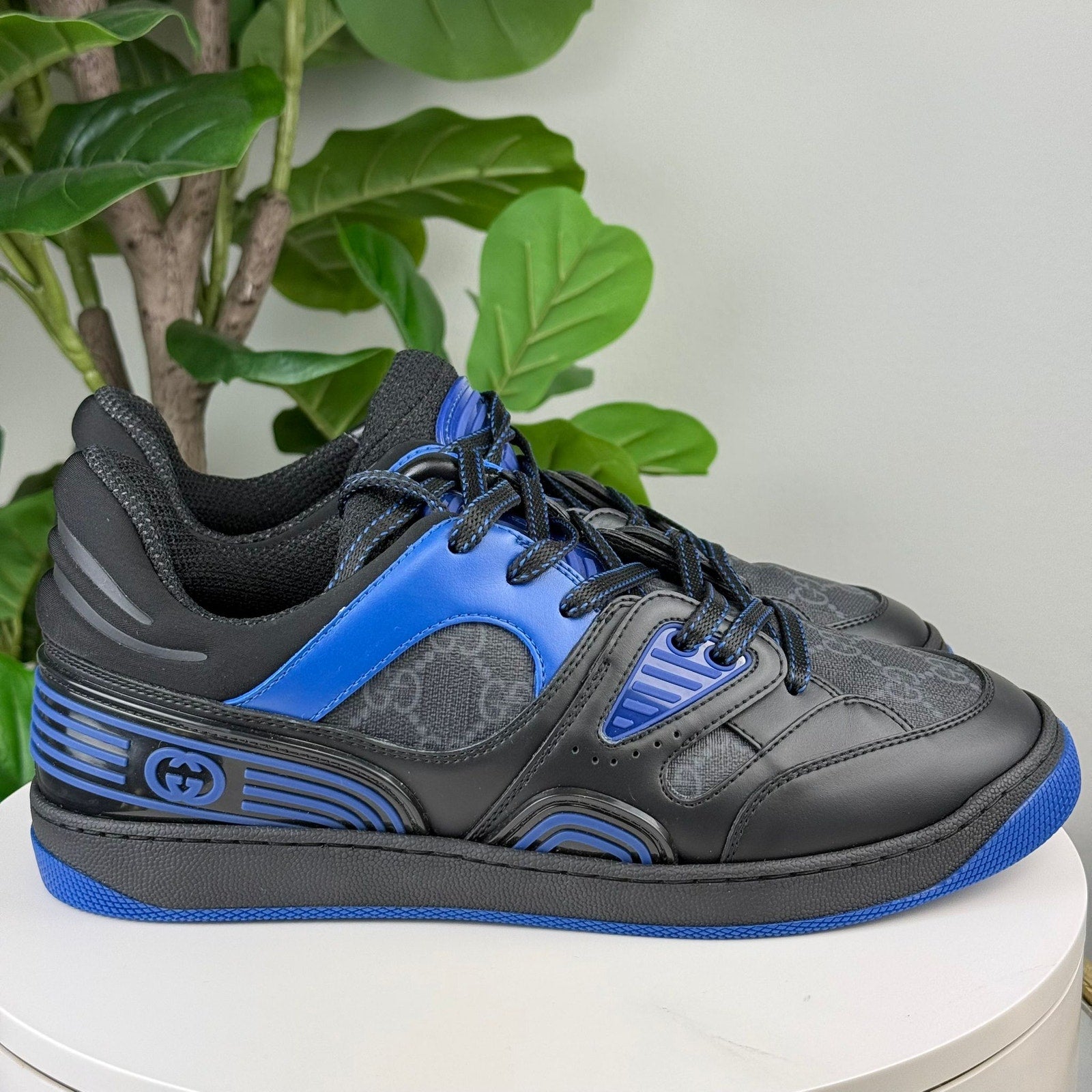 Authentic Gucci Basket Sneakers Size 7" Blue