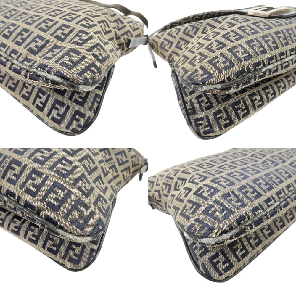 Authentic FENDI Zucchino Mamma Baguette Shoulder Bag