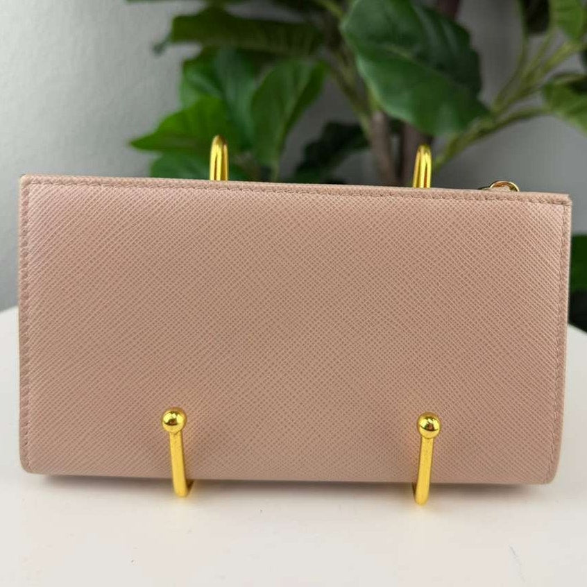 Authentic Prada Saffiano Leather Wallet Beige