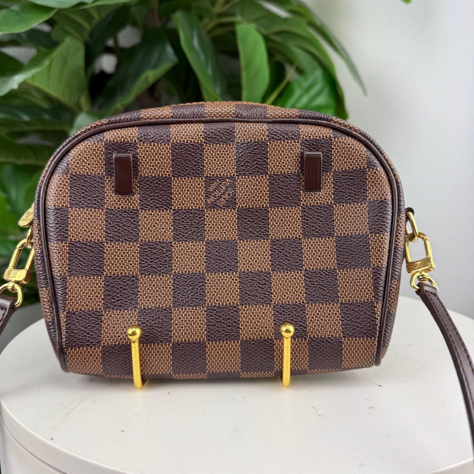 Louis Vuitton Ipanema Damier Canvas Brown Pochette Crossbody Bag Authentic Pre Owned