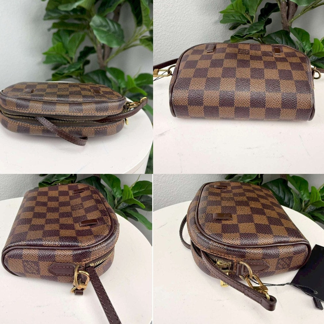 Authentic Louis Vuitton Ipanema Pochette Damier Ebene Crossbody Bag