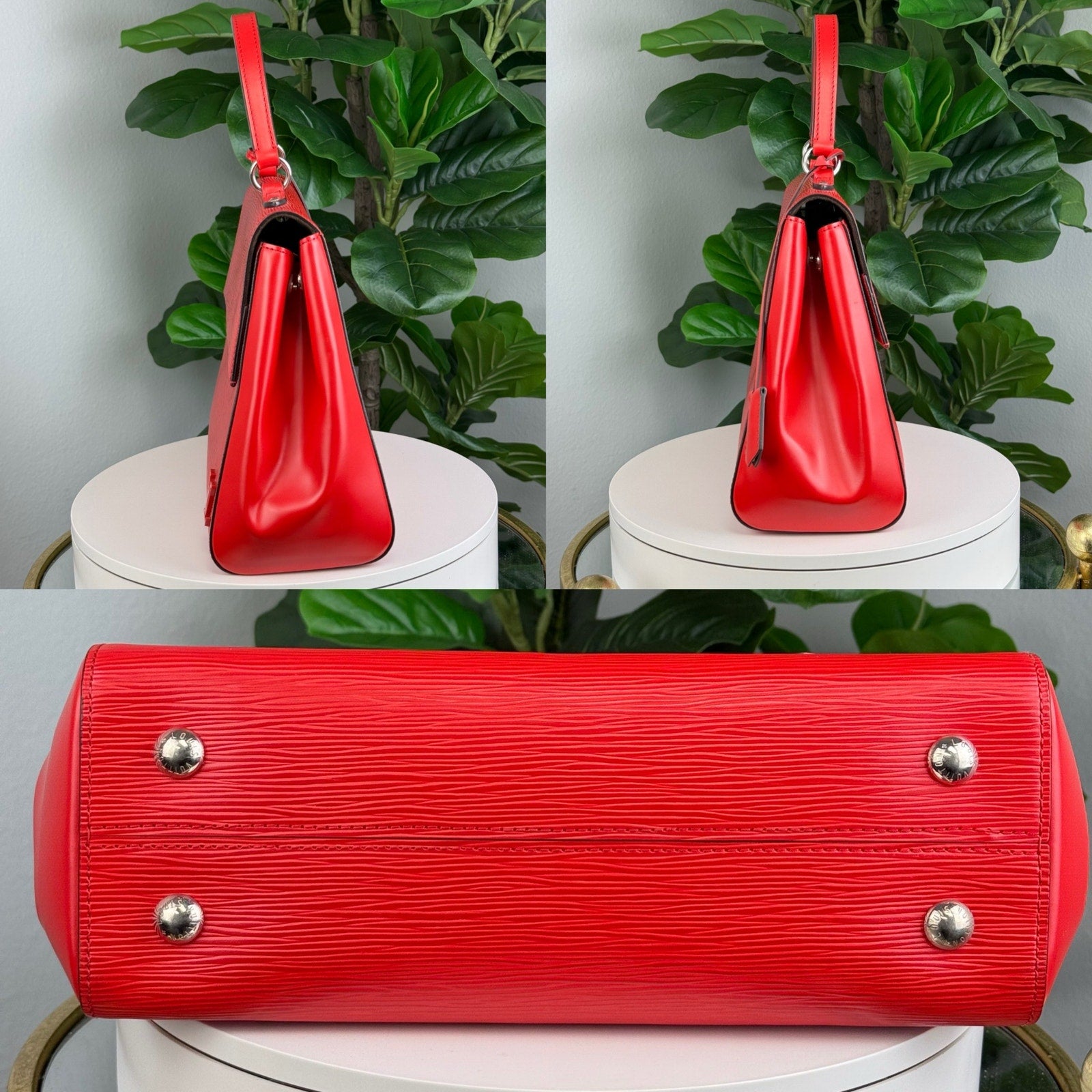 Authentic Louis Vuitton Coquelicot Epi Cluny Handbag