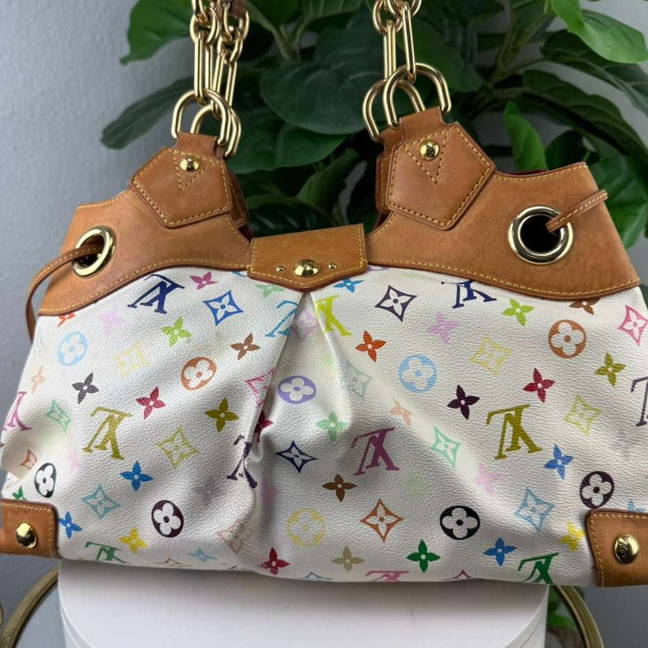 💎✨Authentic Louis Vuitton Ursula White Multicolor Monogram Canvas Shoulder Bag