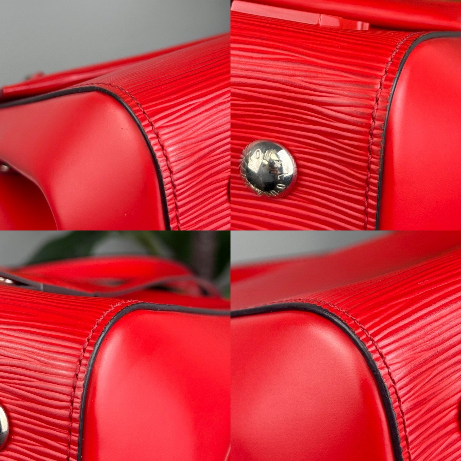 Authentic Louis Vuitton Coquelicot Epi Cluny Handbag