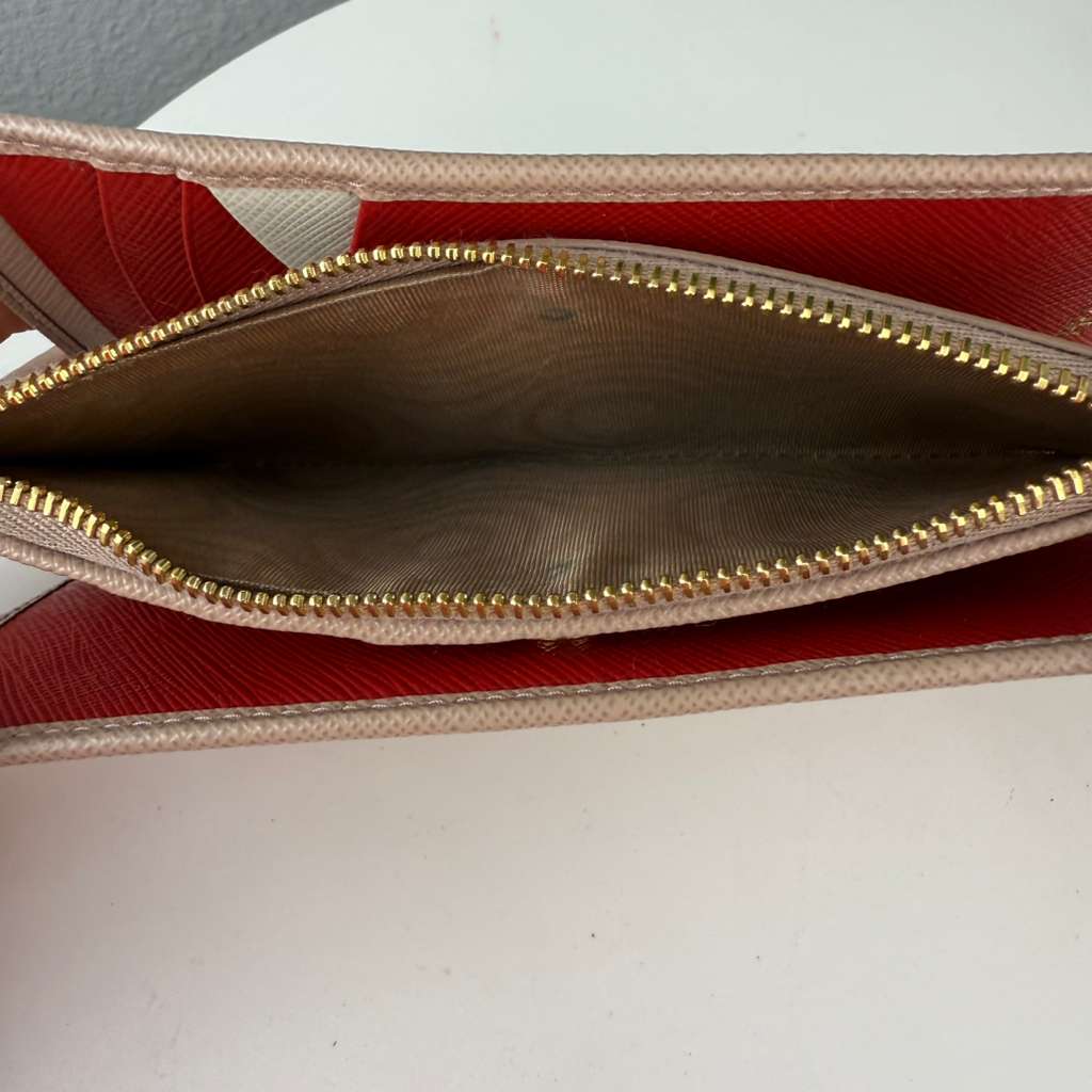 Authentic Prada Saffiano Leather Wallet Beige