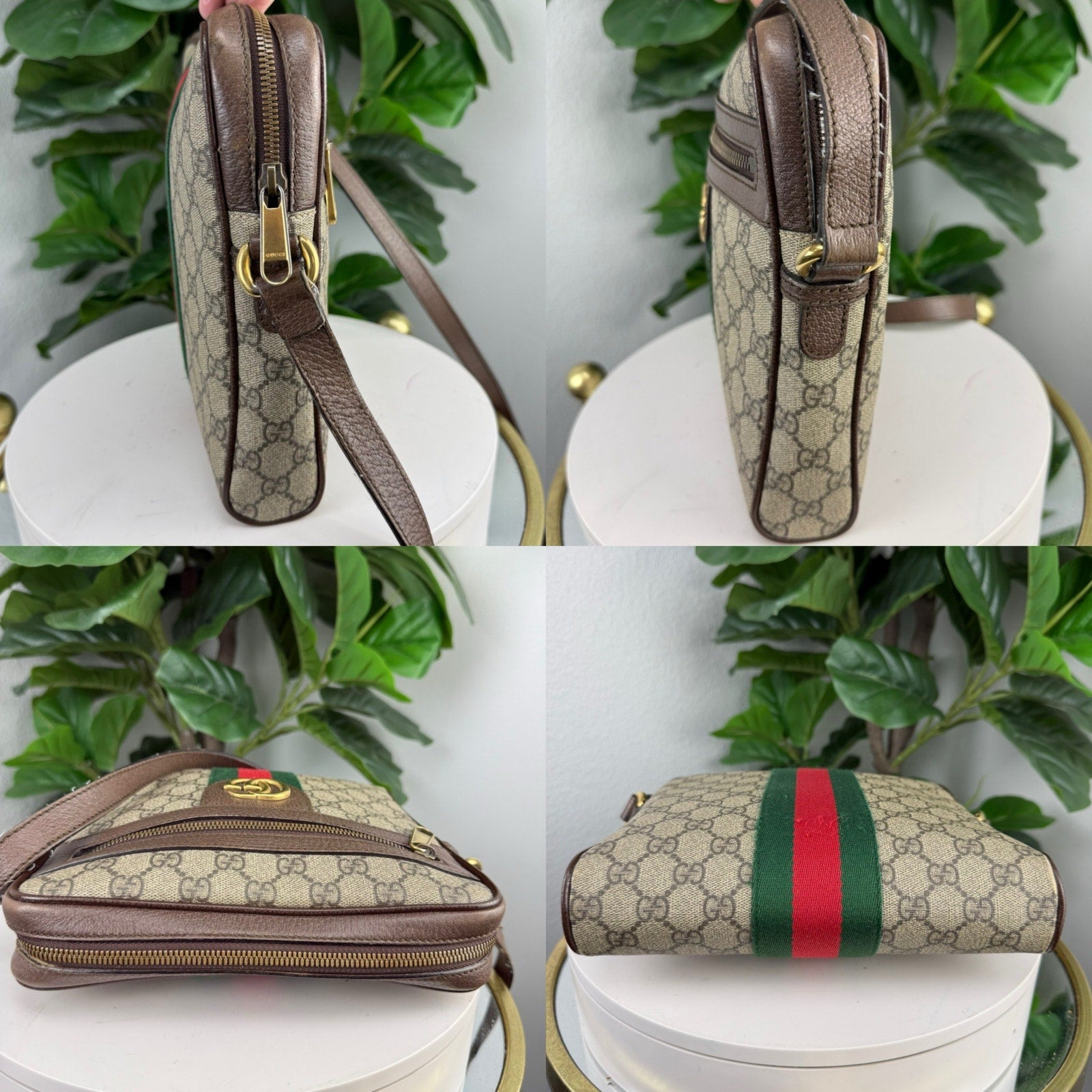 Gucci Ophidia Small GG Canvas Messenger Crossbody Bag Authentic Pre Owned
