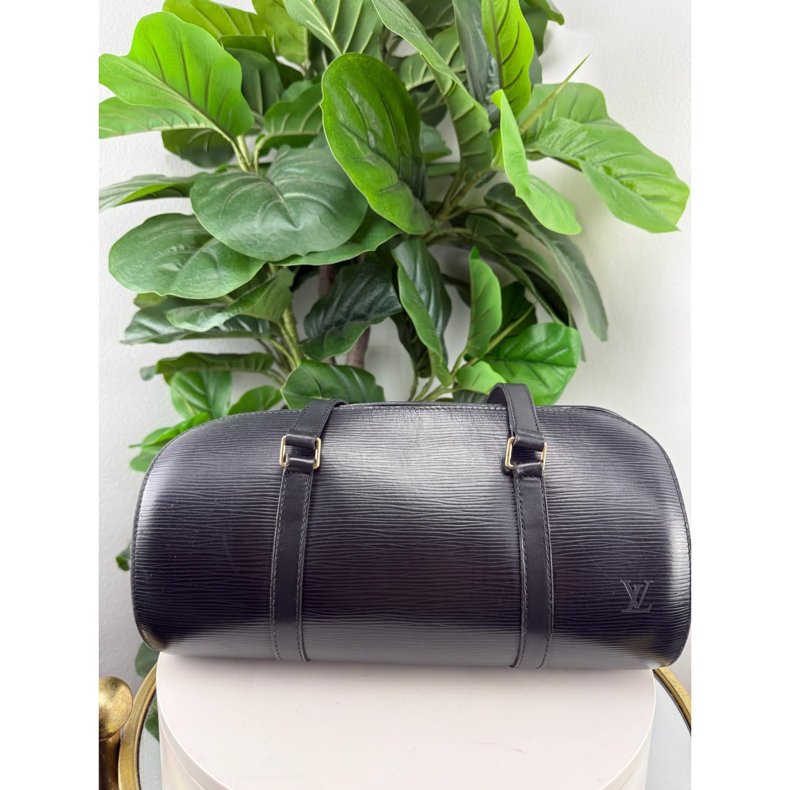 Authentic  Louis Vuitton Soufflot Handbag