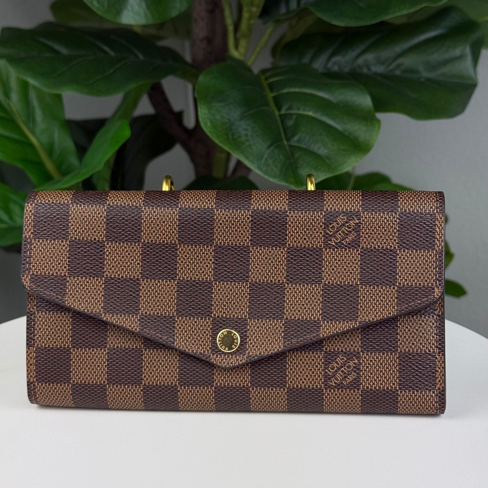 Authentic Louis Vuitton Damier Ebene Sarah long Wallet
