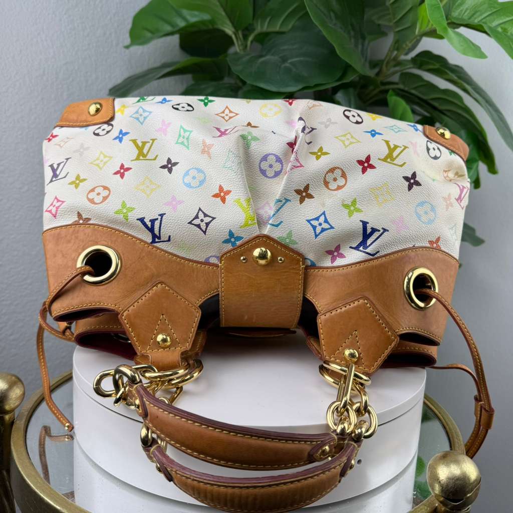 💎✨Authentic Louis Vuitton Ursula White Multicolor Monogram Canvas Shoulder Bag
