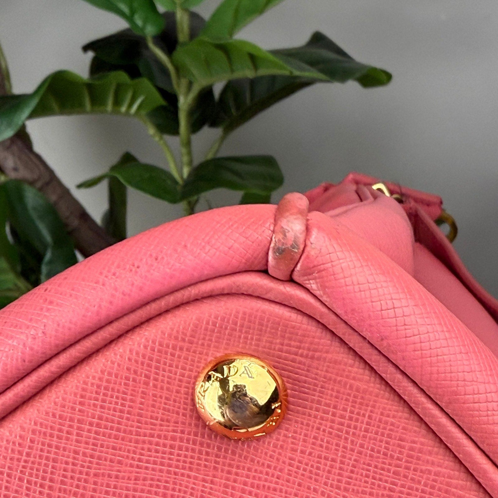 Authentic Prada Pink Saffiano Lux Leather Small Tote Bag