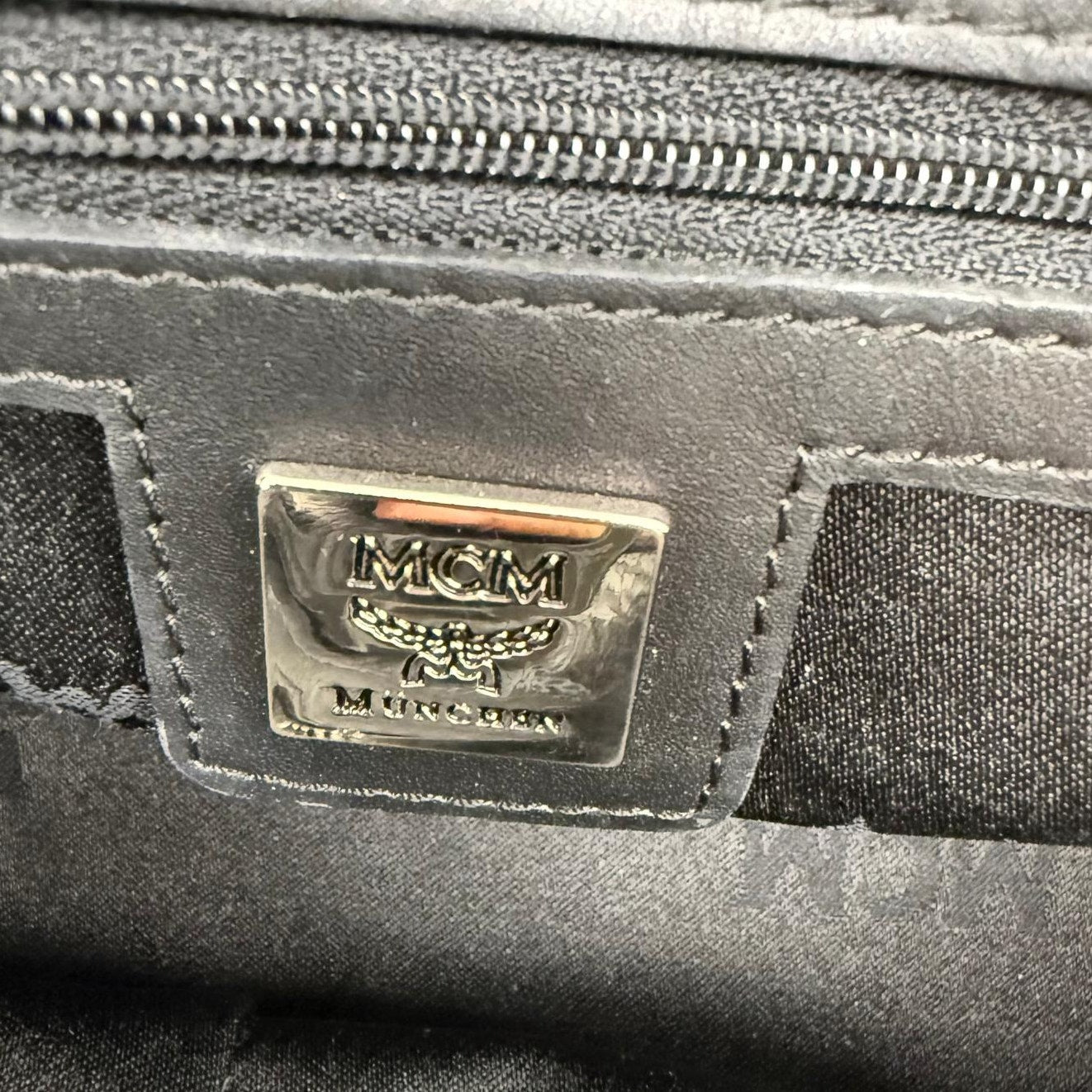 Authentic MCM Small Visetos Boston Bag Black