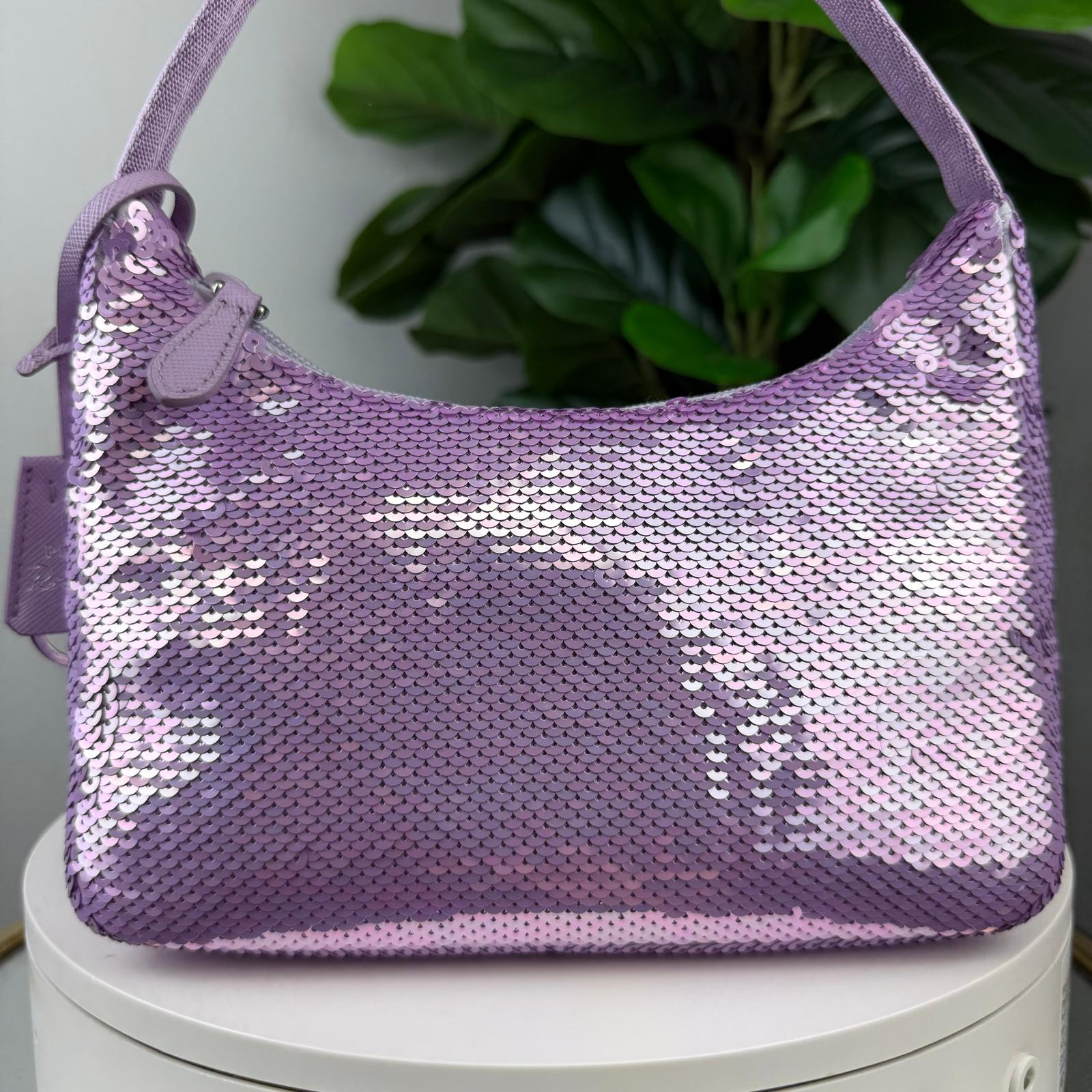 LIMITED EDITION PRADA Paillettes Sequin Mini Re-Edition 2000 Bag