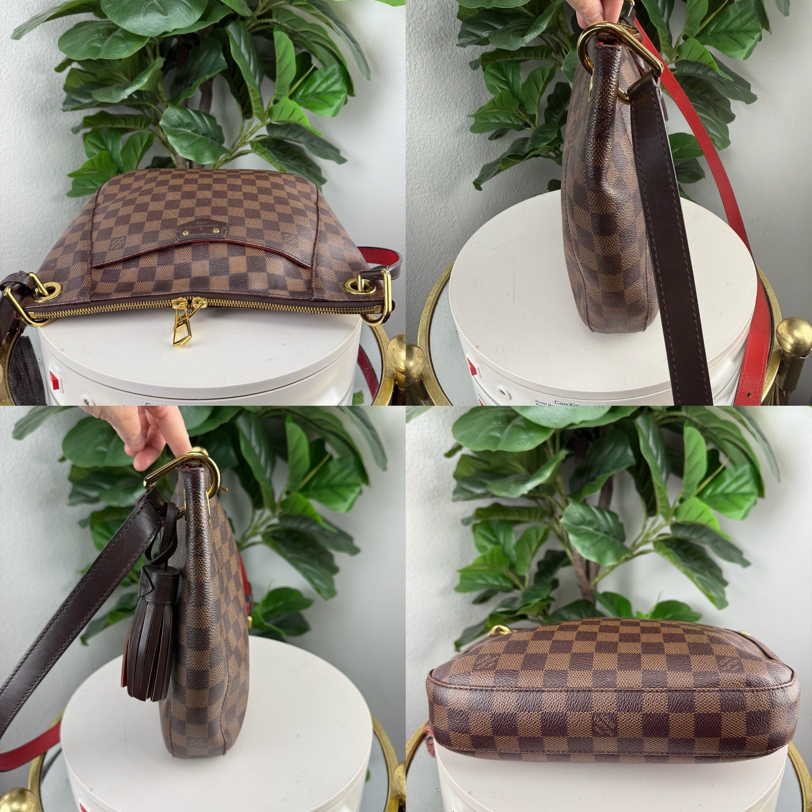 Louis Vuitton South Bank Damier Ebene Brown Shoulder Bag Authentic Pre Owned
