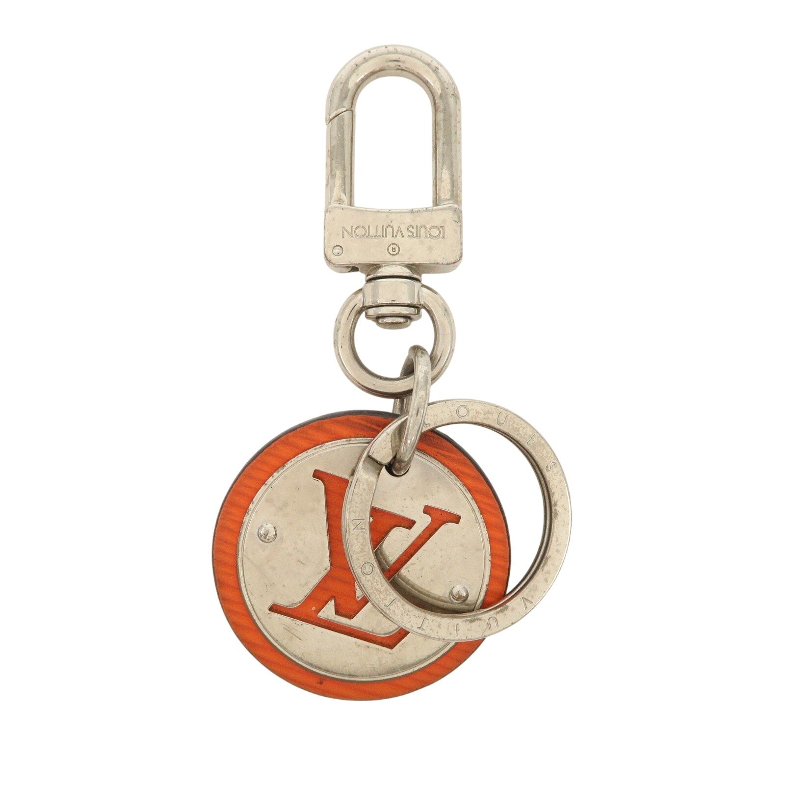 Authentic Louis Vuitton Epi Leather Metal Porte Cles LV Circle