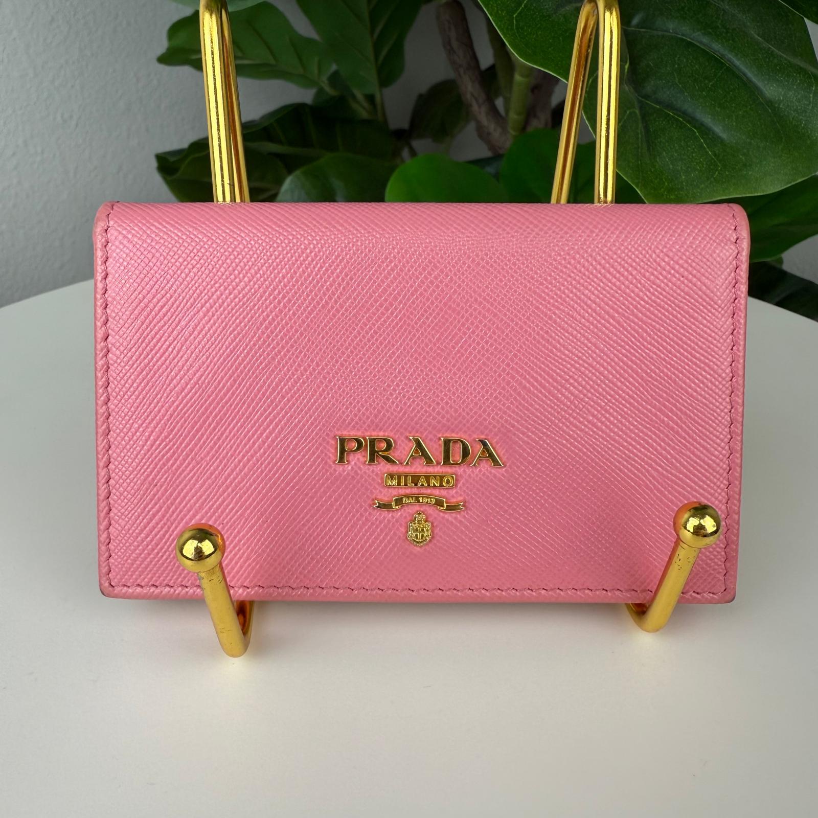 Authentic Prada Saffiano Pink Leather Wallet