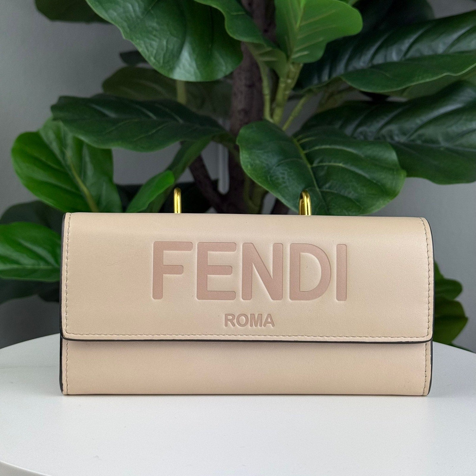 Authentic Fendi Continental Wallet Beige