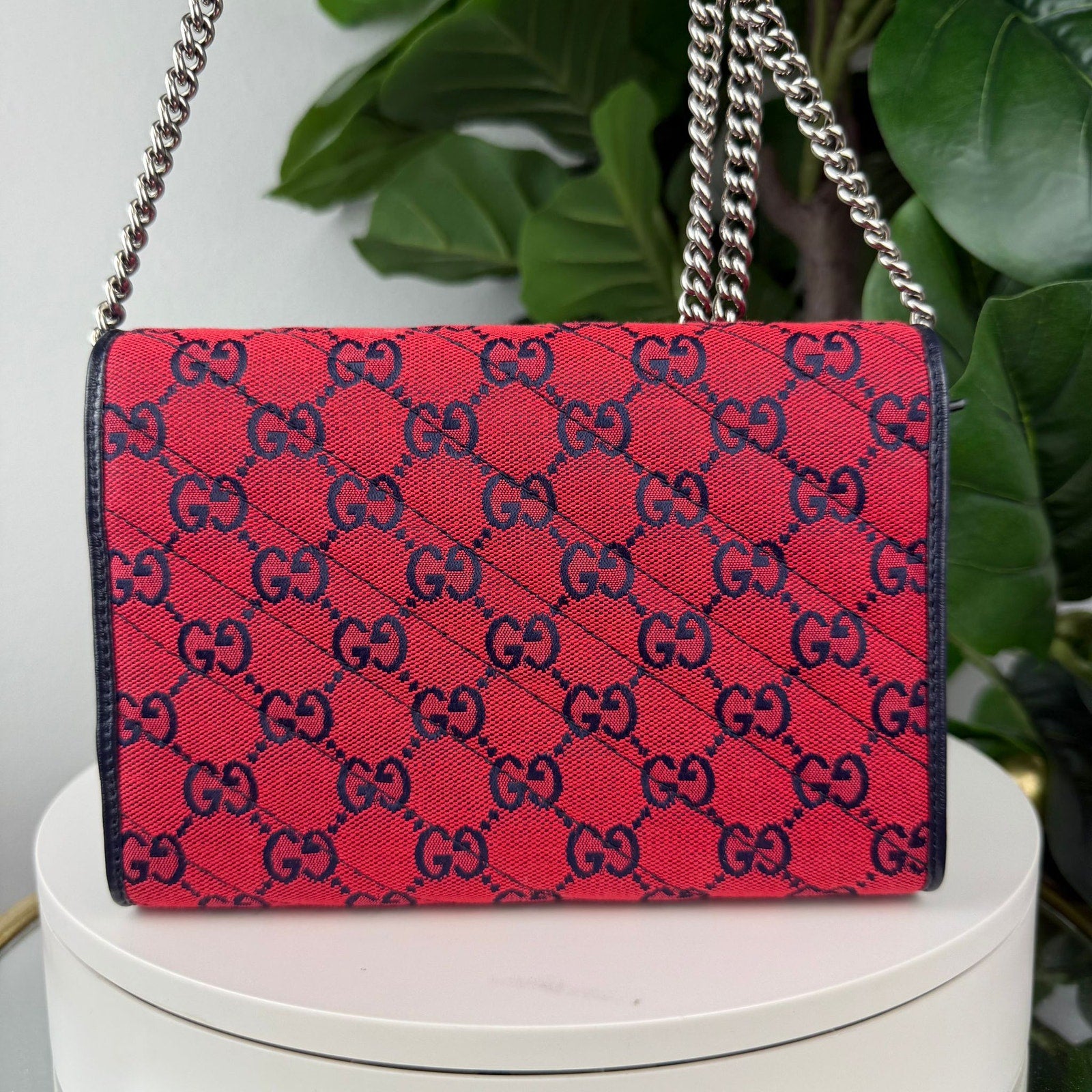 Authentic Gucci Monogram Multicolor Matelasse Diagonal GG Marmont WOC
