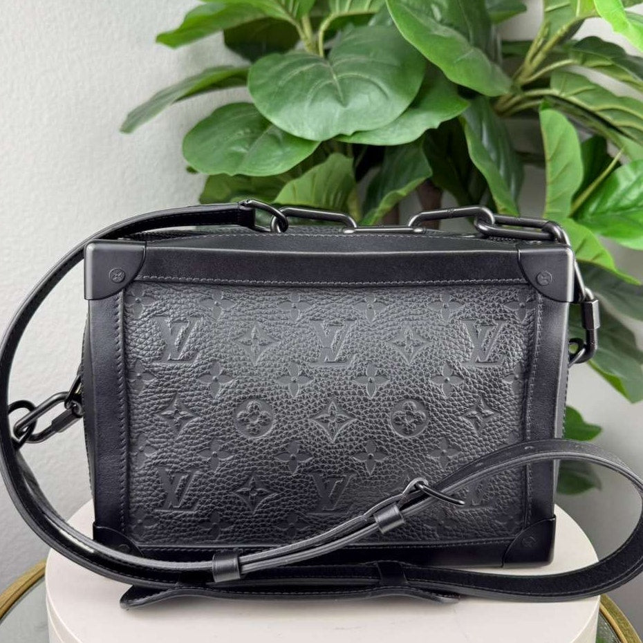 Authentic Louis Vuitton Soft Trunk Monogram-Embossed Taurillon Black