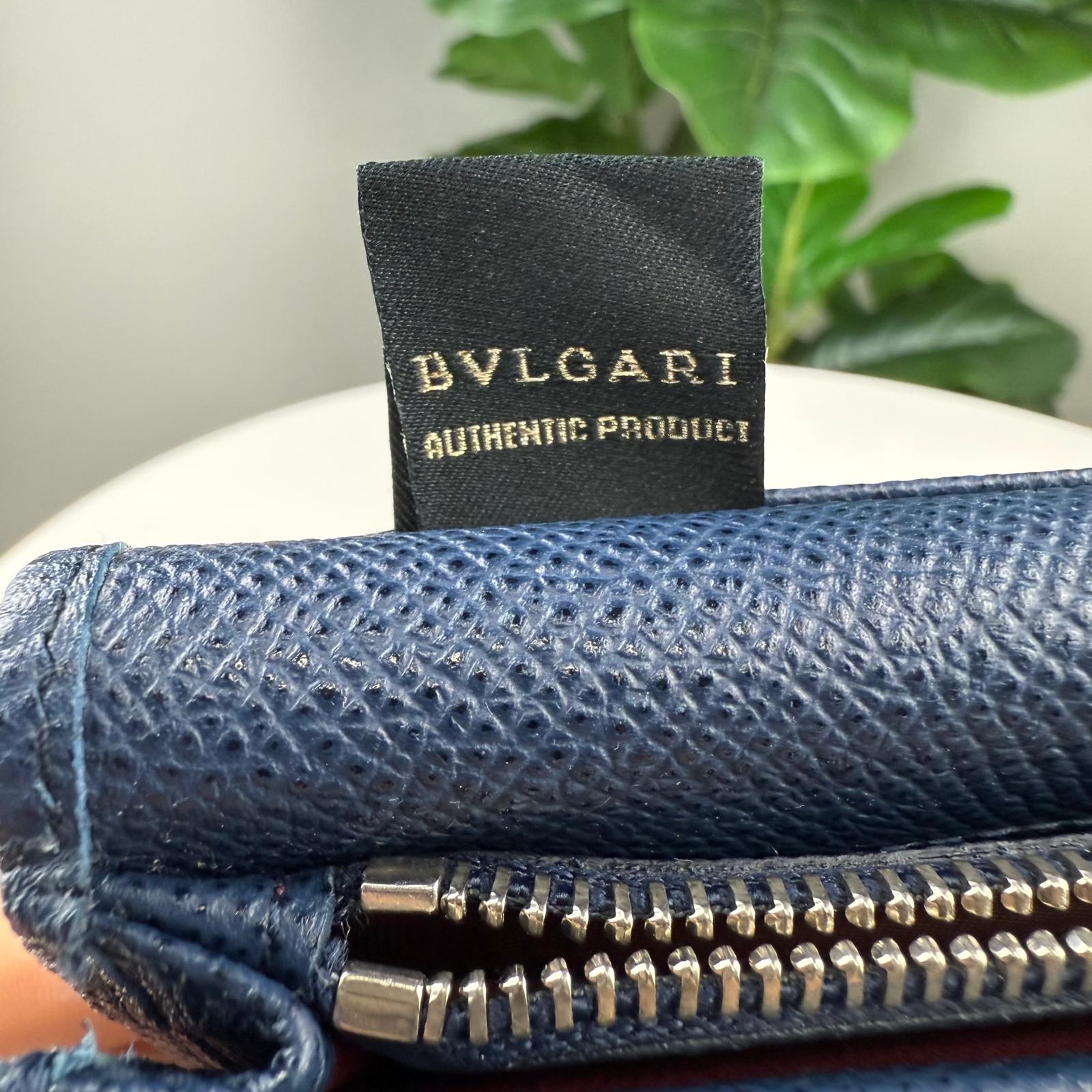 💎✨Authentic  Bvlgari Men’s Long Wallet Navy Calfskin