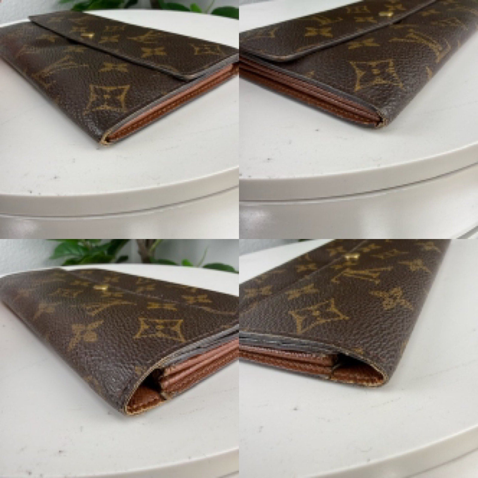 Louis Vuitton Monogram Porte Tresor Wallet Brown Canvas Authentic Pre Owned