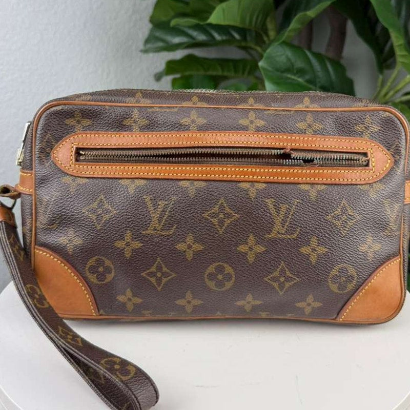 Authentic Louis Vuitton Monogram Marly Dragonne GM Clutch Bag