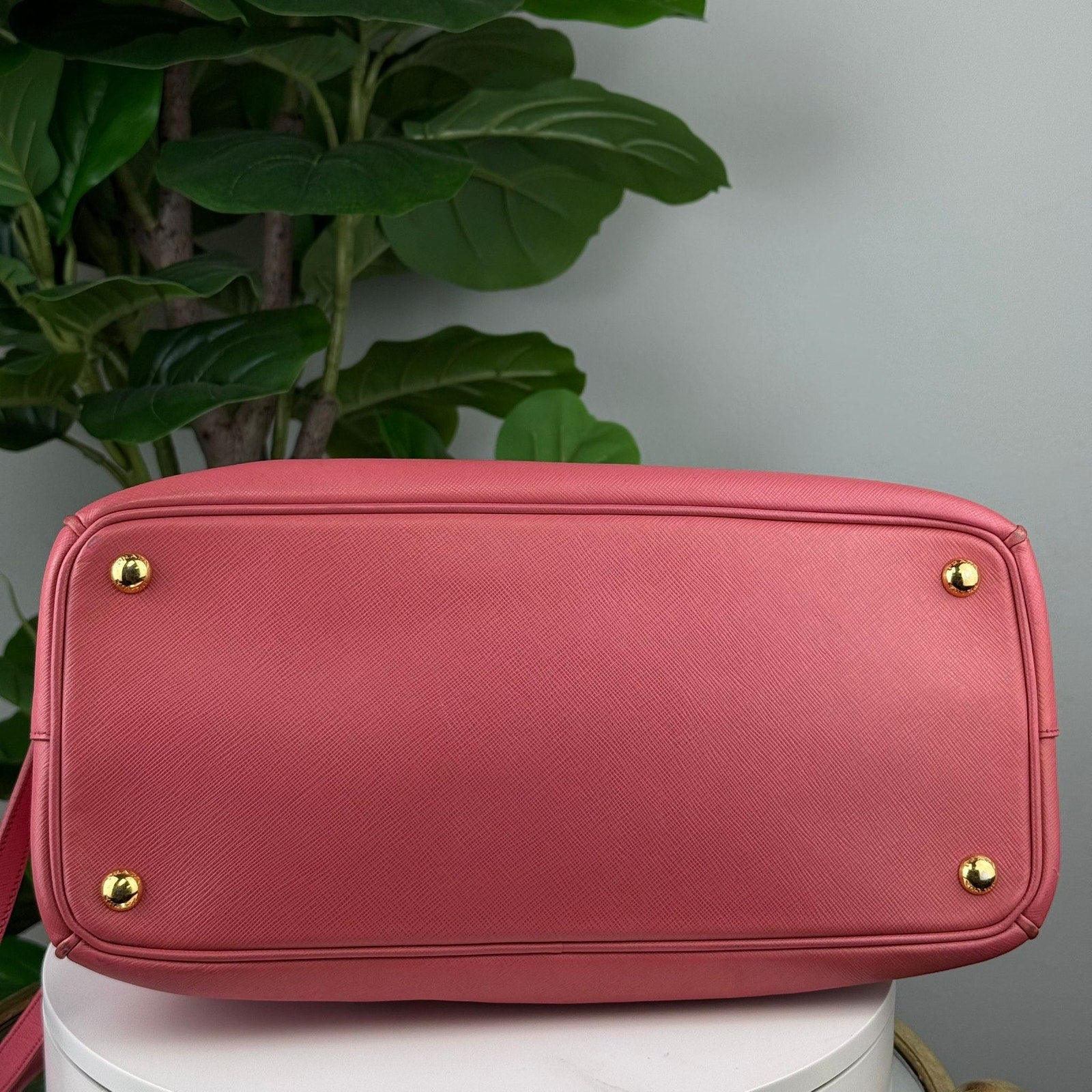 Authentic Prada Pink Saffiano Lux Leather Small Tote Bag