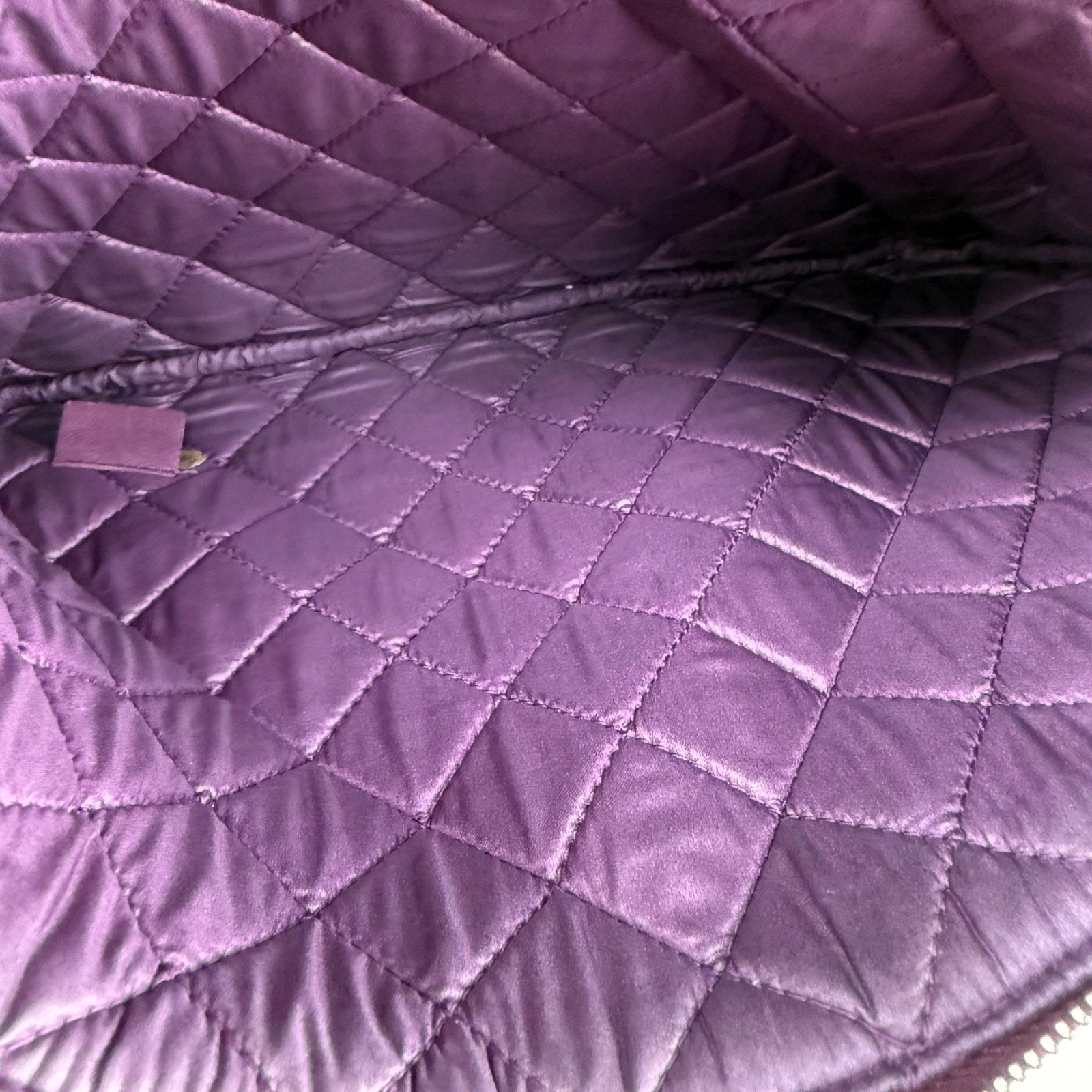 Chanel Boy O Case Quilted Lambskin Purple Clutch Pouch Authentic Pre Owned
