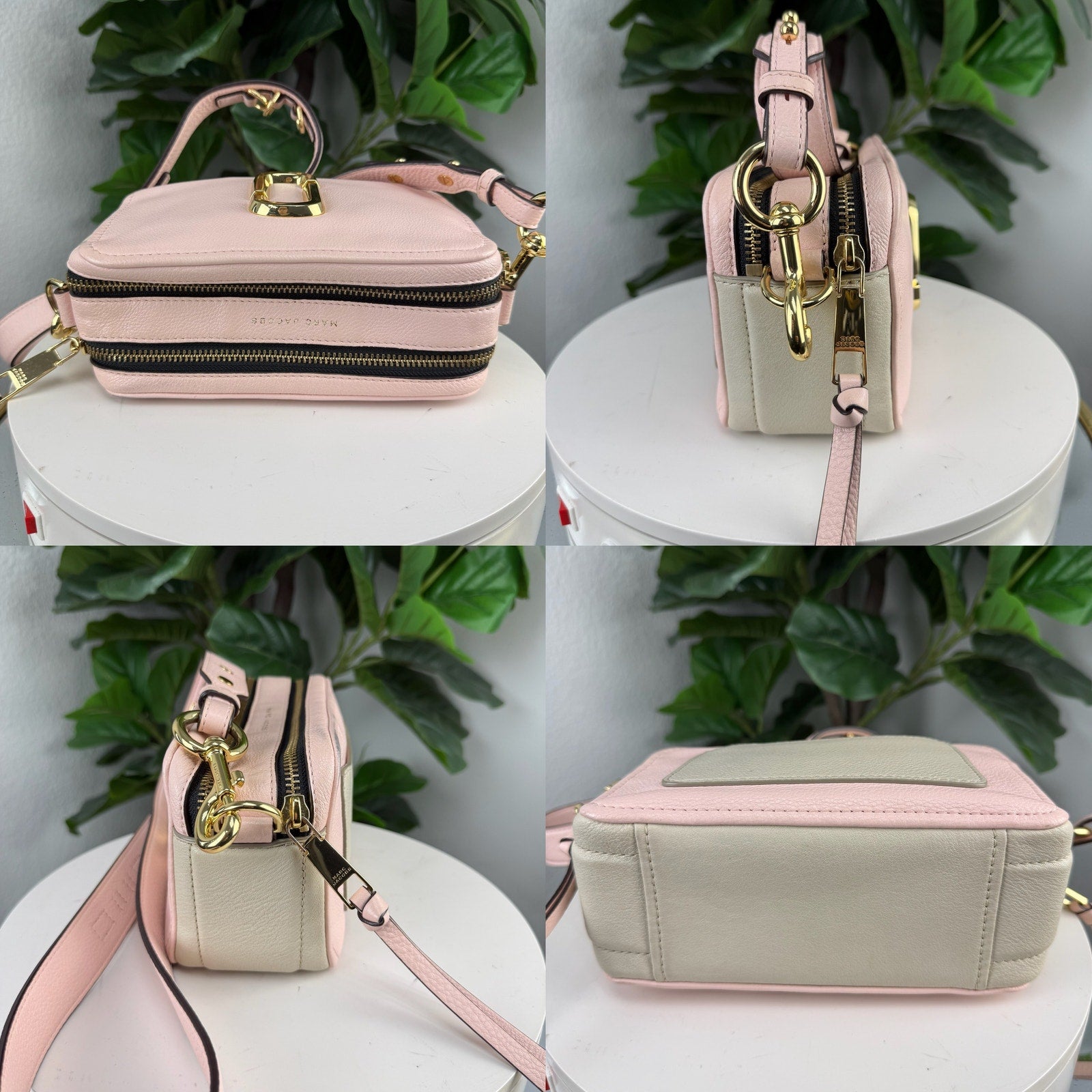 Marc Jacobs Snapshot Pink Leather Crossbody Shoulder Bag Authentic Pre Owned