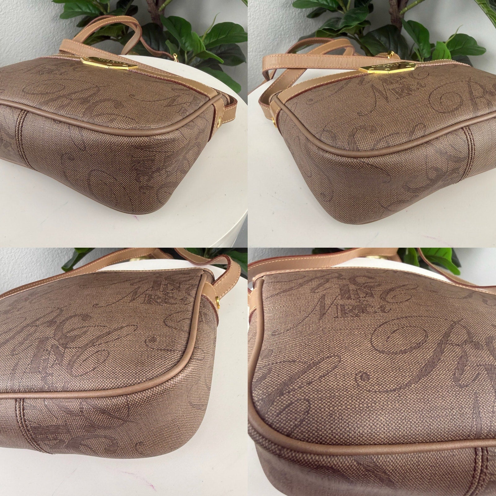 Nina Ricci Monogram Canvas Brown Crossbody Bag Authentic Pre Owned