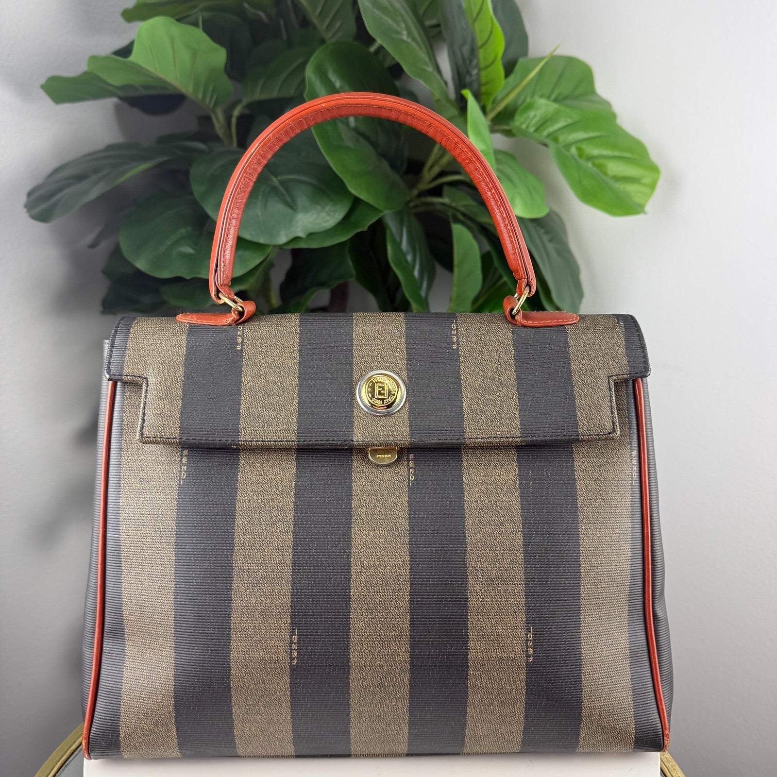 Fendi Pequin stripe top handle bag - view 1