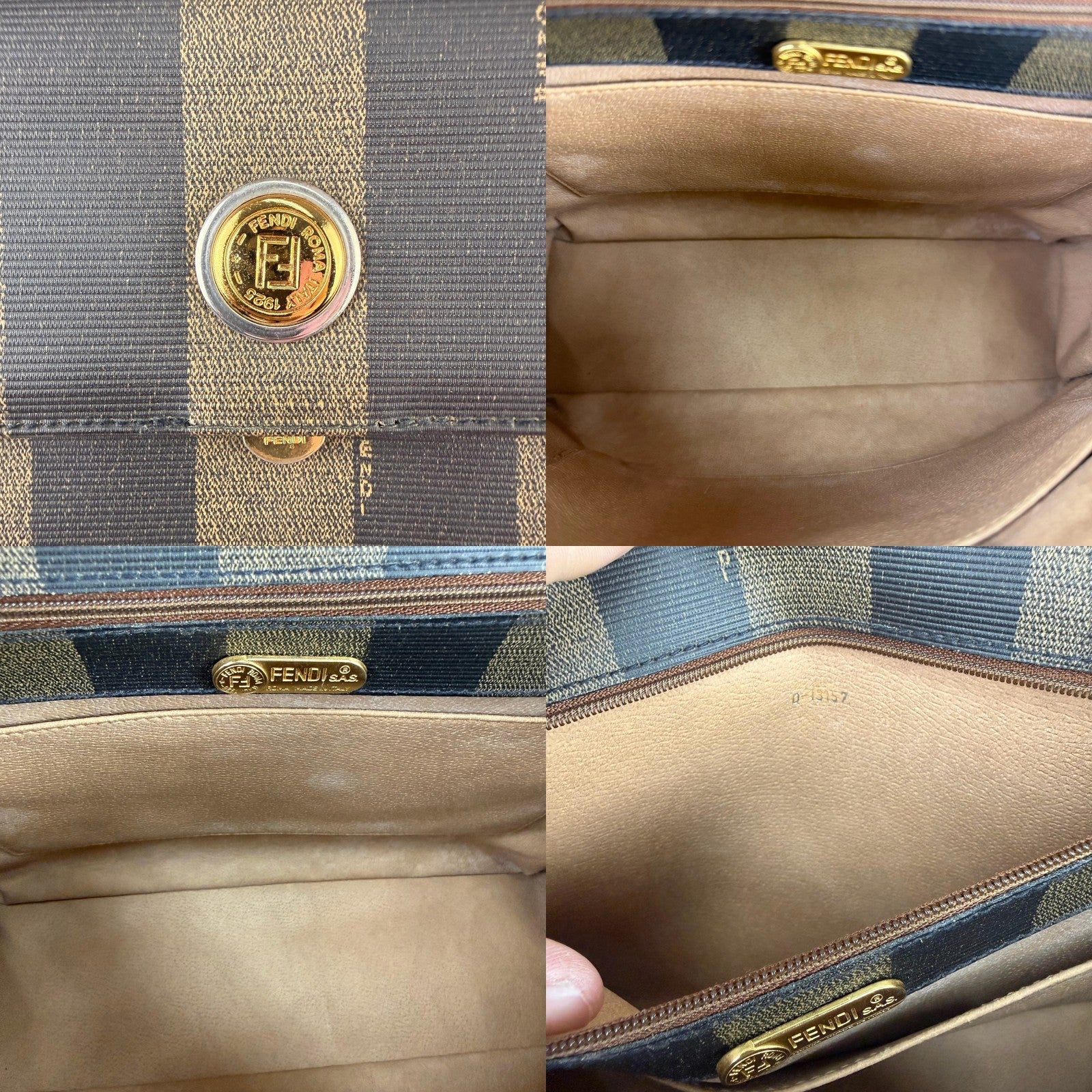 Fendi Pequin stripe top handle bag - view 5