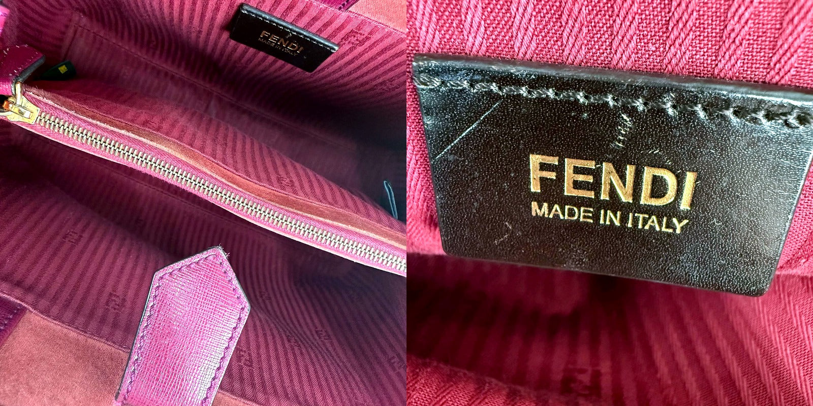 Fendi 2Jours tote interior and stamp