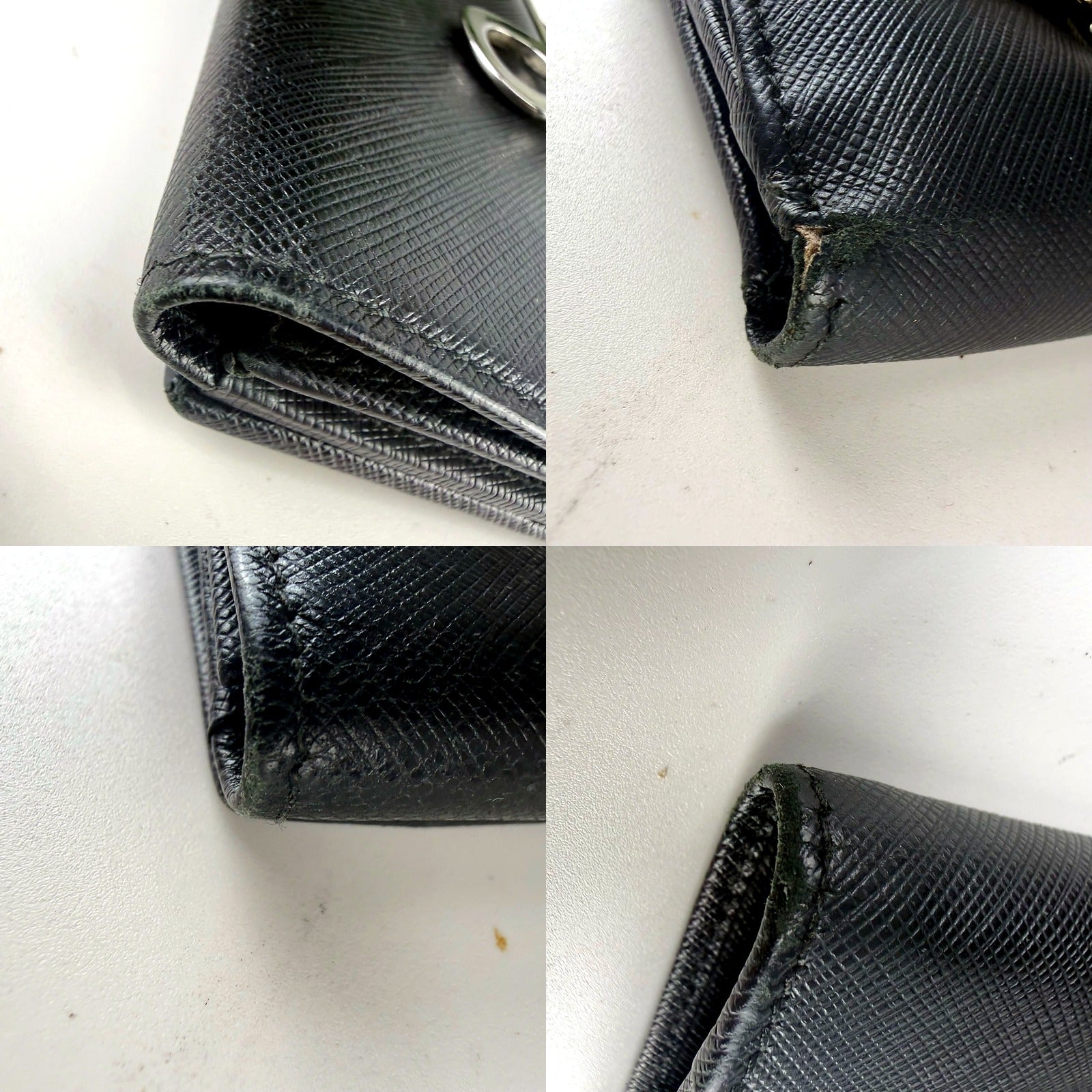 Authentic Salvatore Ferragamo Black Saffiano Leather Gancini Wallet