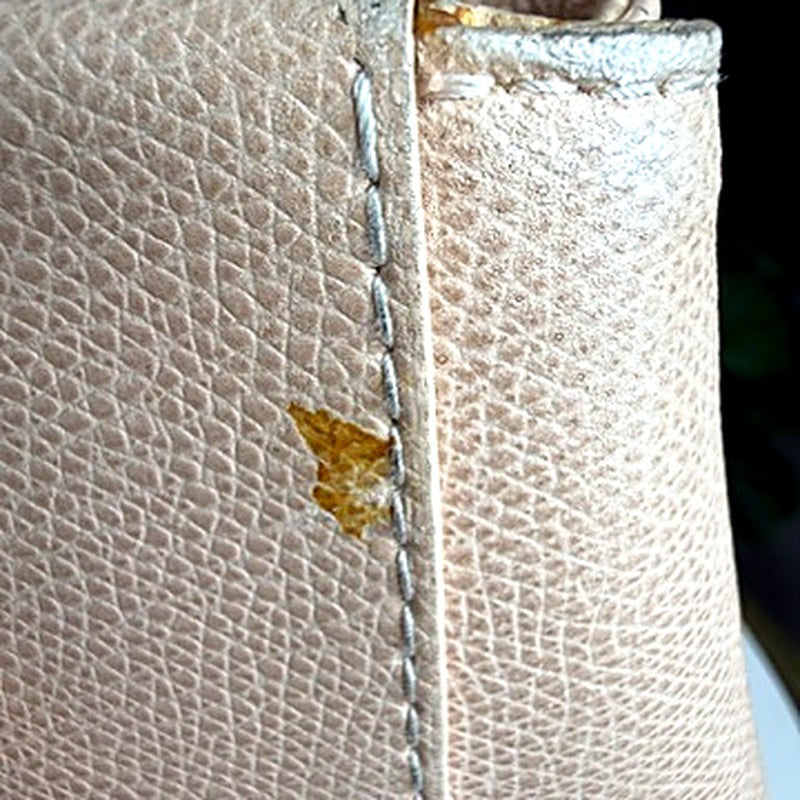 Furla tote stitching detail showing small mark near top edge
