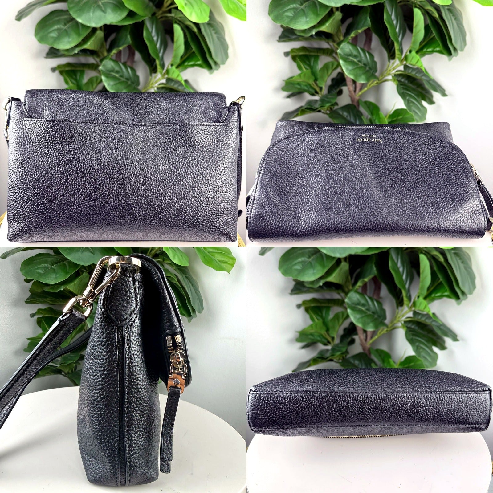 Authentic Kate Spade New York Black Leather Crossbody Bag