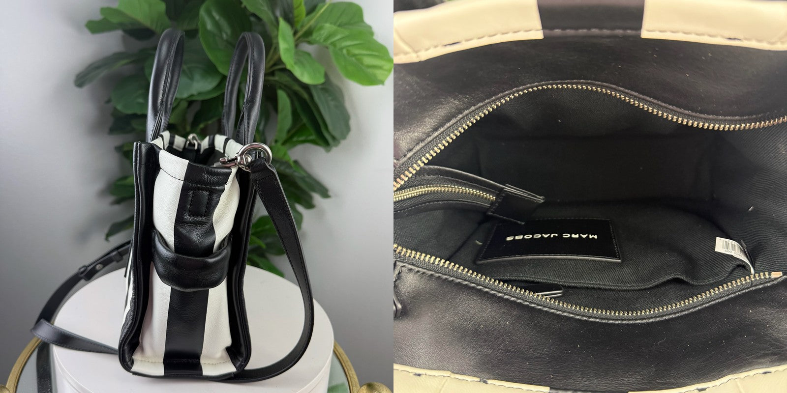 Marc Jacobs The Tote Bag black white stripe - view 5