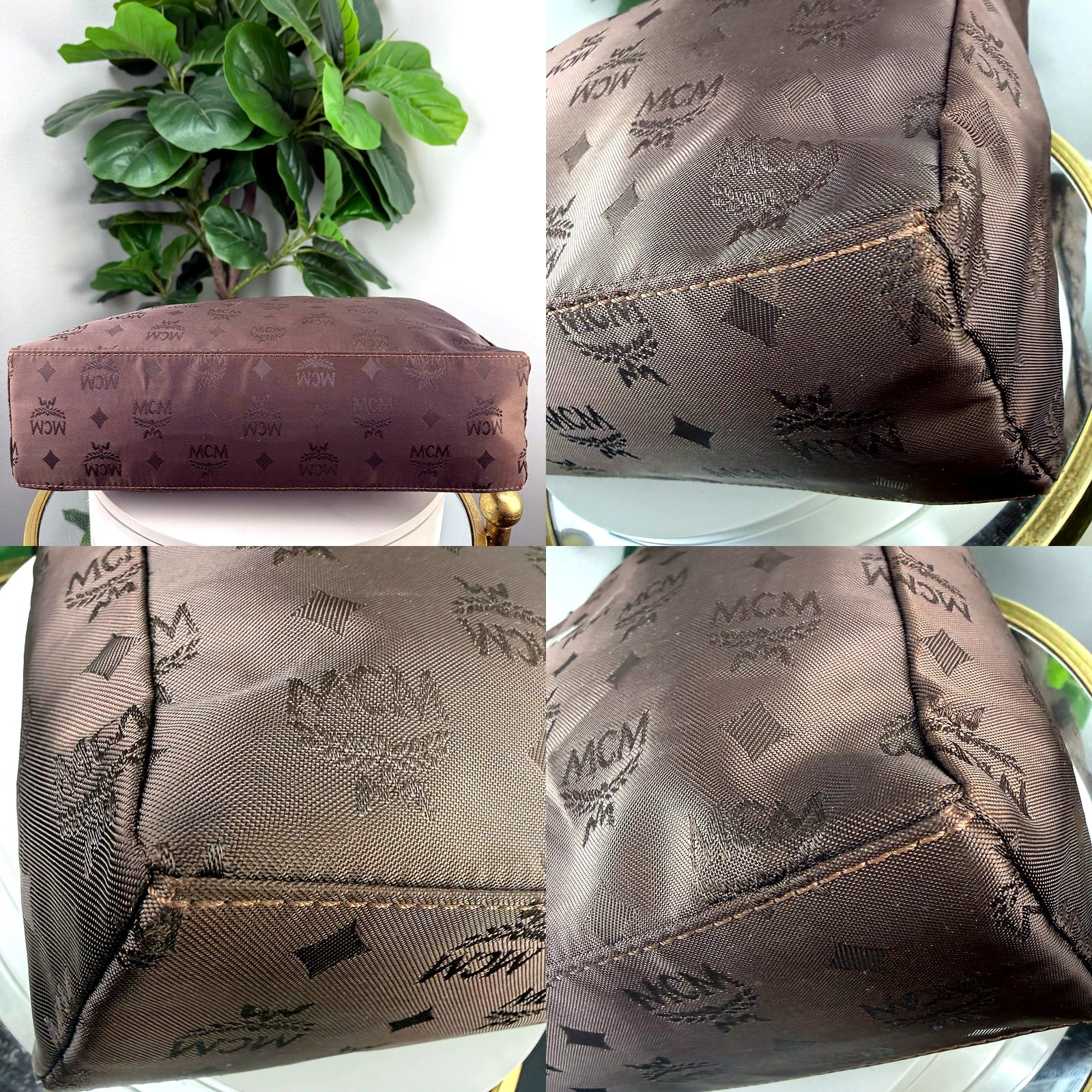MCM Munchen Jacquard Tote detail views 2