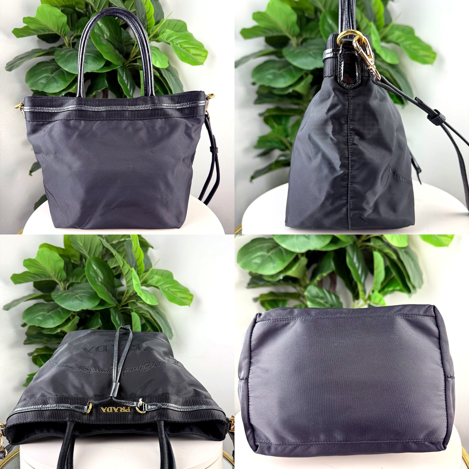 Authentic Prada Milano Black Nylon Tote Bag